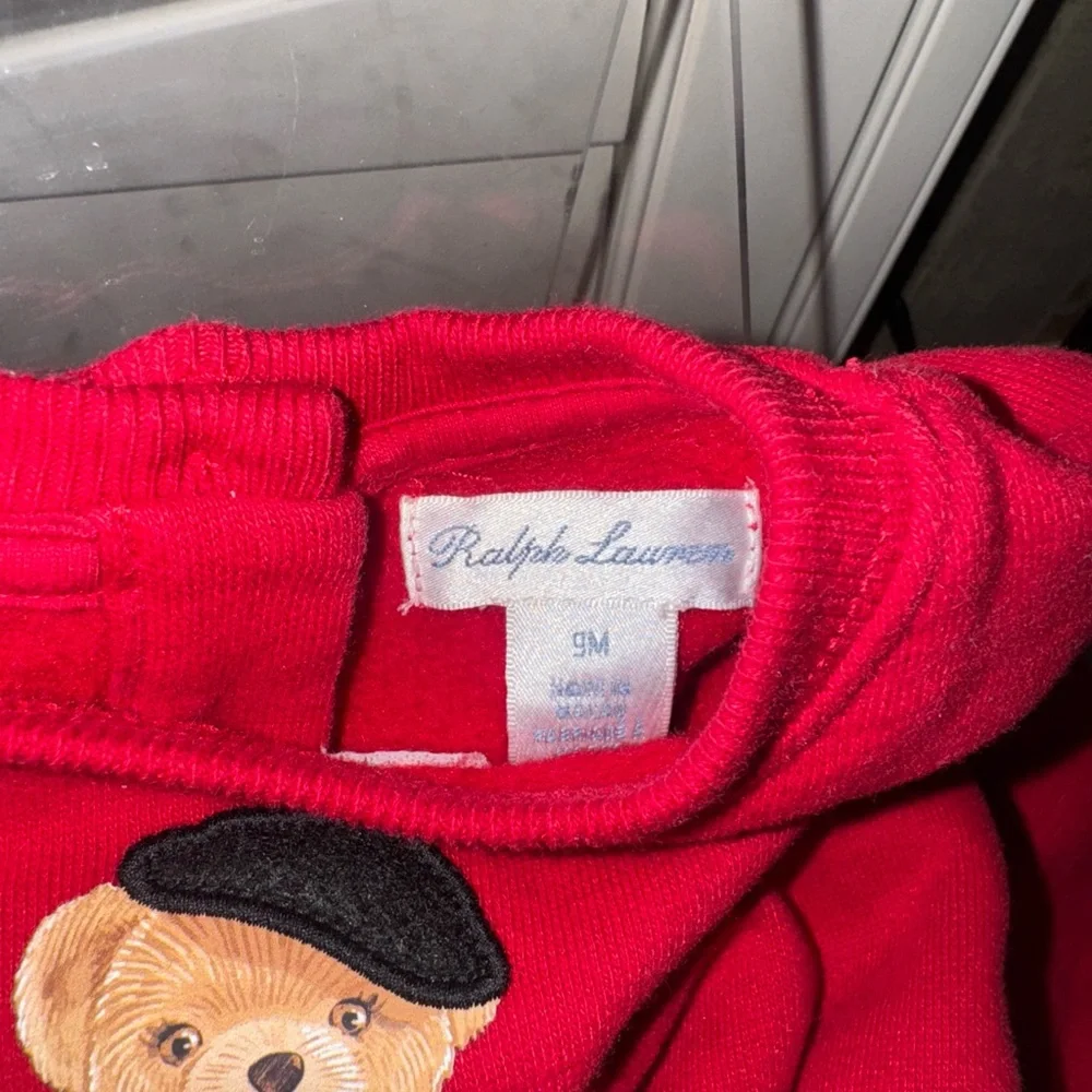 Ralph Lauren Red Casual‎ Long Sleeve Teddy Bear Dress 9 months